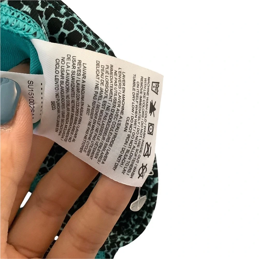 Nike Cropped Capri Leggings‎ Womens S Active Teal Blue Running Yoga Zip Pocket